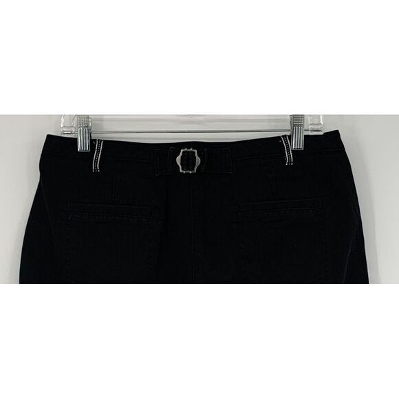 LARRY LEVINE Stretch Black with White Trim Accent Women's Cuffed Shorts Size 8 - Picture 6 of 8
